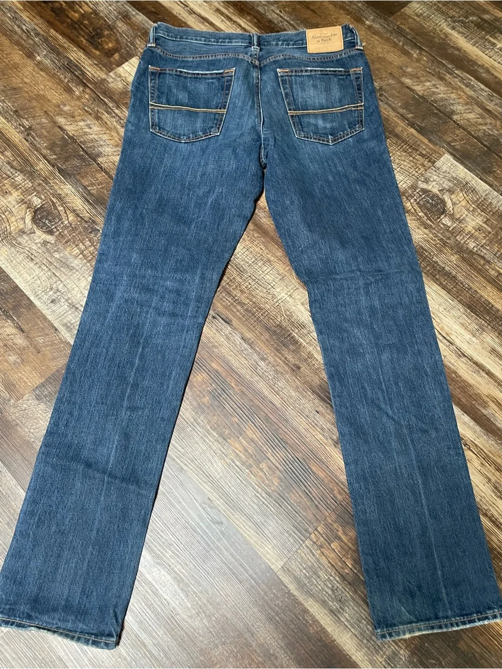 Abercrombie & Fitch Men's Dark Blue Straight Jeans